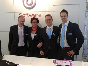 Entwicklungsleiter Thomas Bart, Marion Götz vom Marketing, Dr. Heinrich Gentner vom Bereich International und Projekt Manager Stephan Mancuso