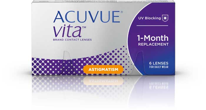 Mit der neuen torischen Monatslinse ACUVUE® VITA™ for ASTIGMATISM und dem Pflegemittel COMPLETE RevitaLens® MPDS werden ihre Seh- und Komfortansprüche jetzt optimal erfüllt