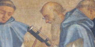 Historische Brillenabbildung in Vittore Carpaccio's Tod des heiligen Hieronymus
