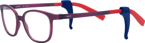 Dieser abnehmbare Silikon-Clip befindet sich hinter den Ohren und hält die Fassung auch dann in Position, wenn die Kinder beispielsweise auf dem Trampolin toben.