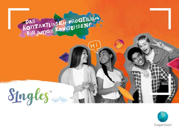 Mit dem Singles® Einmalkontaktlinsenportfolio, ist der Handel in der Lage, jungen Erwachsenen vielseitige Versorgungsmöglichkeiten zu bieten
