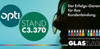GLASKLAR präsentiert 384 Möglichkeiten auf dem Weg zu mehr Nachhaltigkeit auf der opti