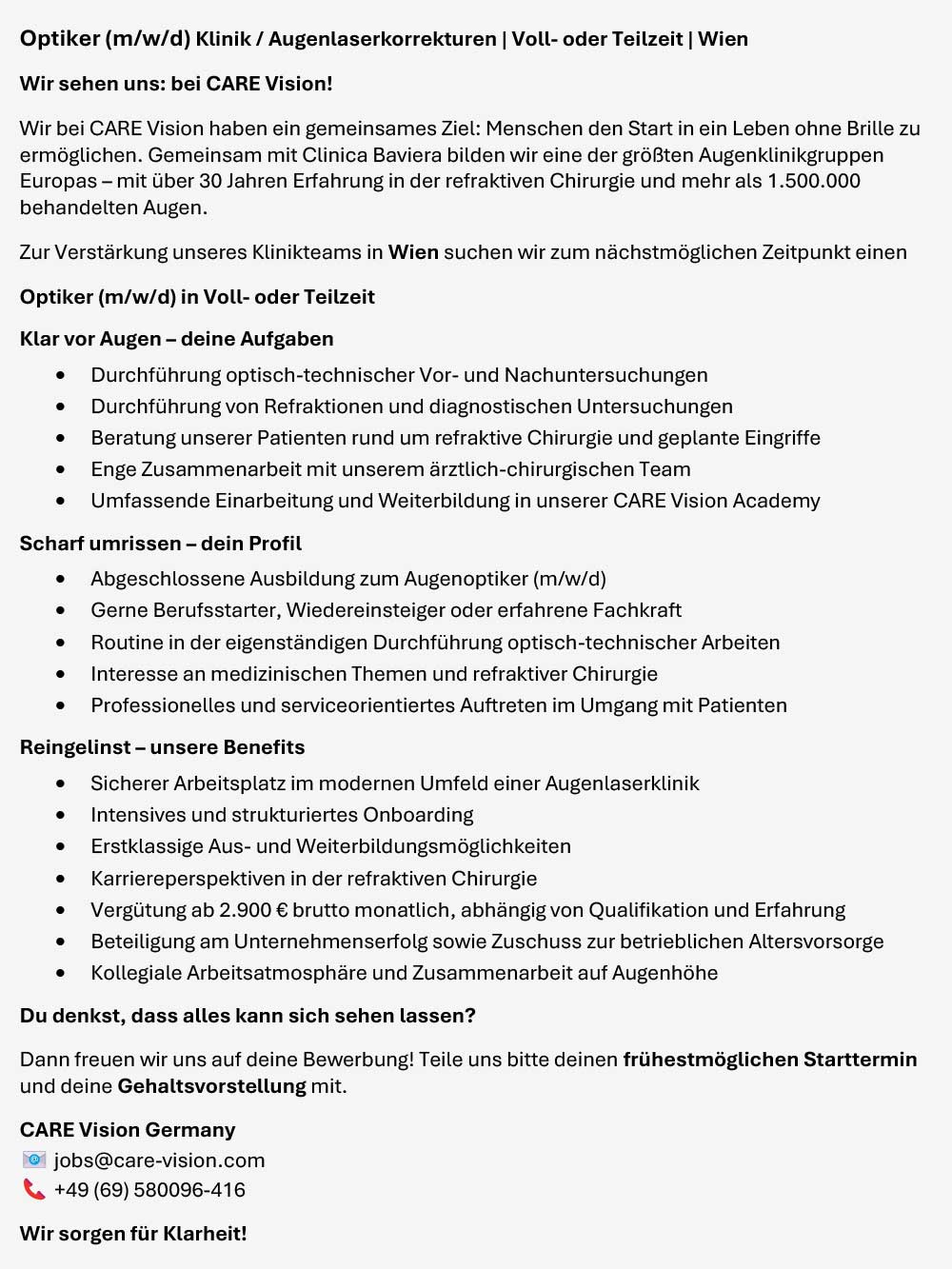 20260915 Stellenangebot Care Vision